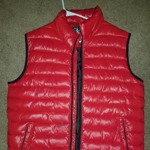 Red puffer vest